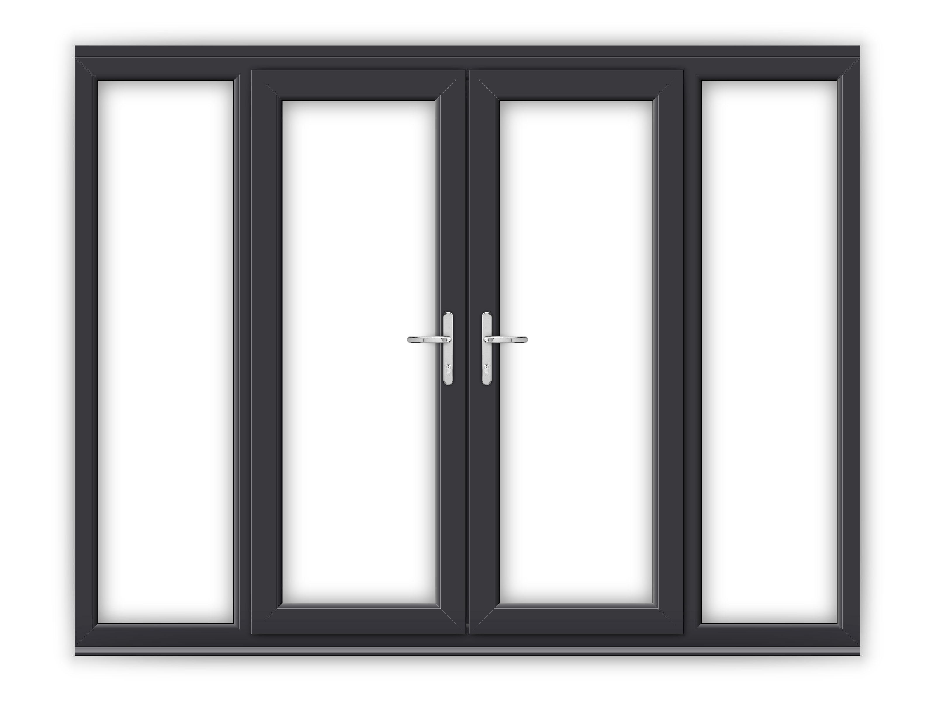 5ft Anthracite Grey uPVC French Doors with Wide Side Panels Flying Doors